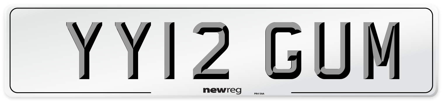 YY12 GUM Number Plate from New Reg